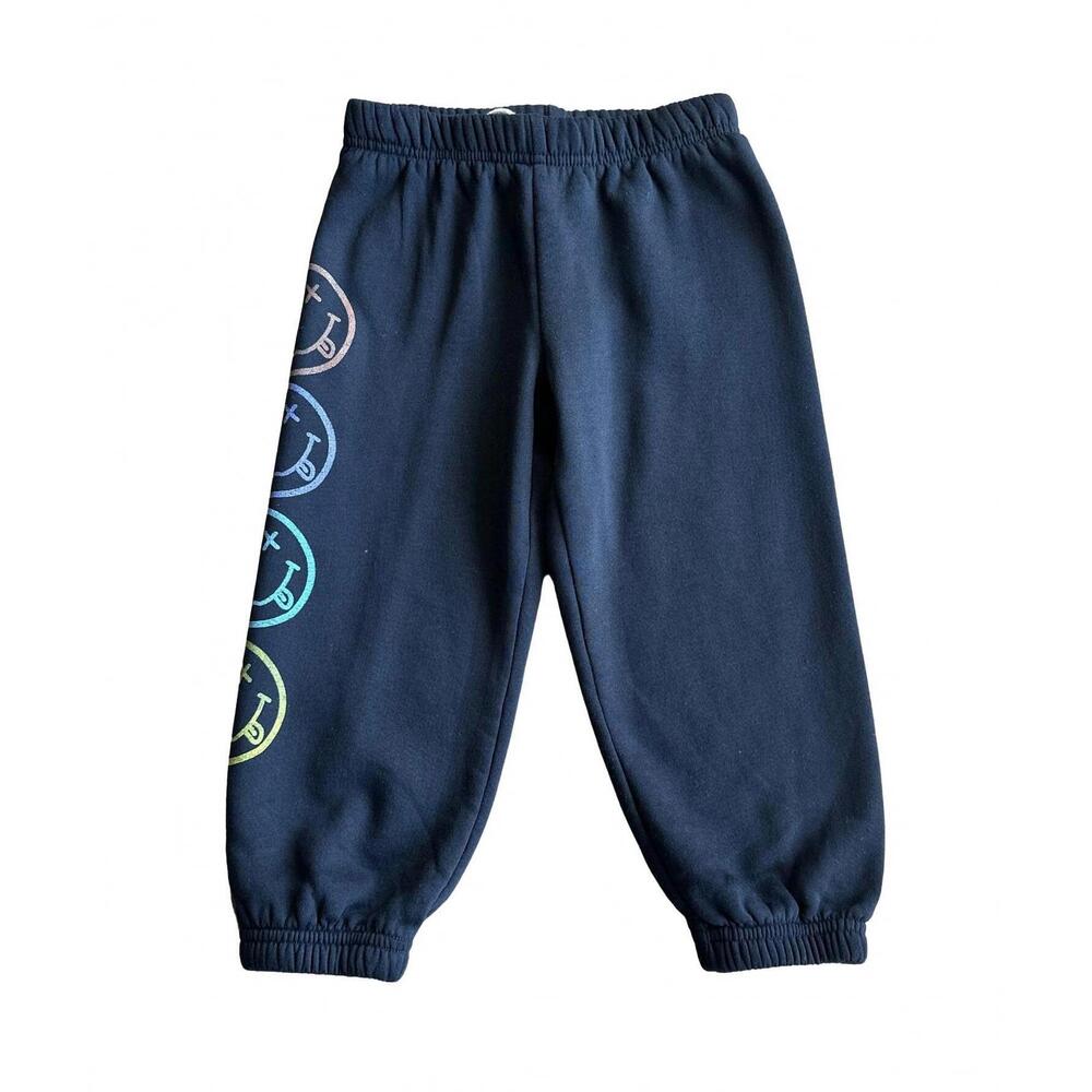NEW ROWDY SPROUT girl's nirvana smiley sweatpants in washed black
